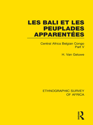 cover image of Les Bali et les Peuplades Apparentées (Ndaka-Mbo-Beke-Lika-Budu-Nyari)